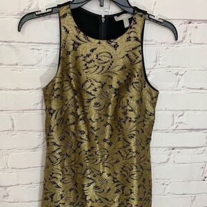 ‎Banana Republic size 0 black/gold dress